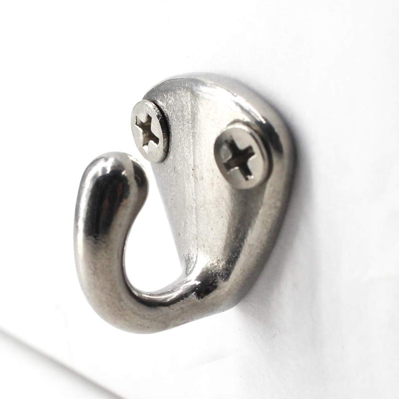 Flomore Fending Hook Marine Grade 316 Stainless Steel Pad Eye Fender Hook Boat Ship Hardware Come with Screws (Pack of 6) - Image 3